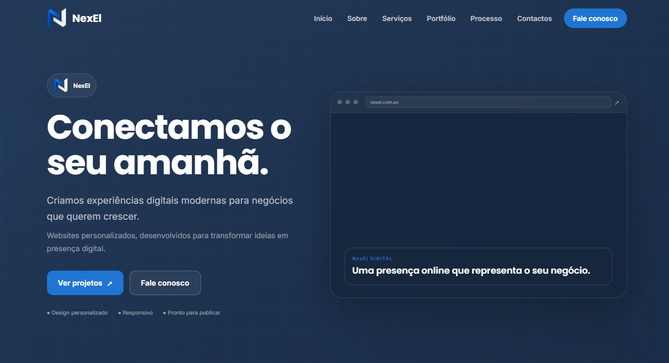 Pré-visualização de uma interface digital da NexEl